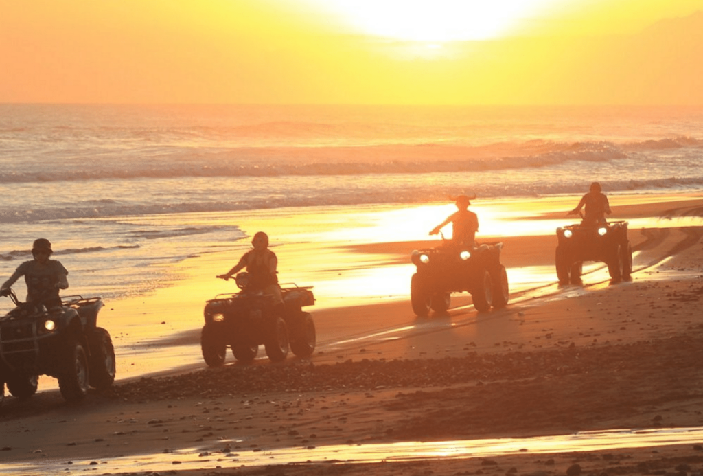 sunset atv bali on the beach