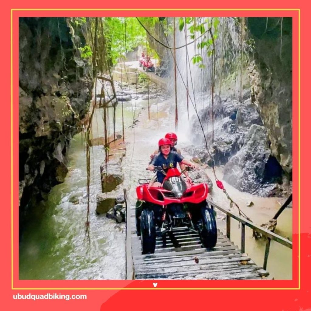 ATV Quad Bike Through Tunnel and Waterfall in Bali