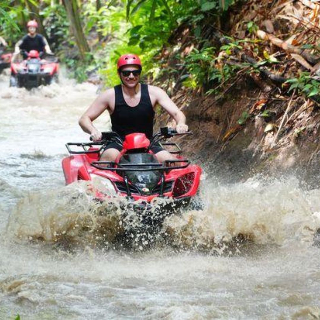 atv bali river crossing
