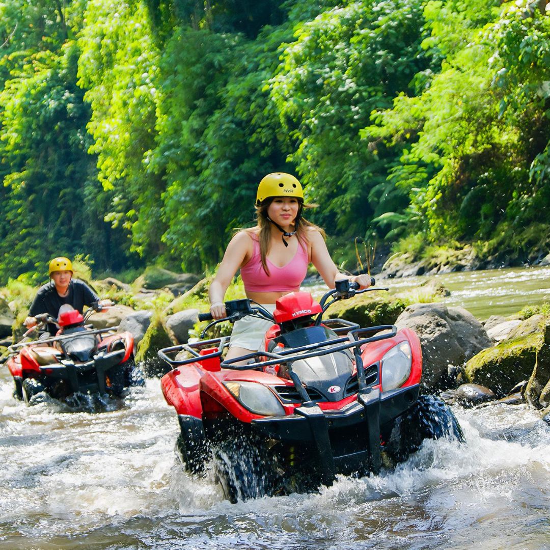 atv bali river crossing